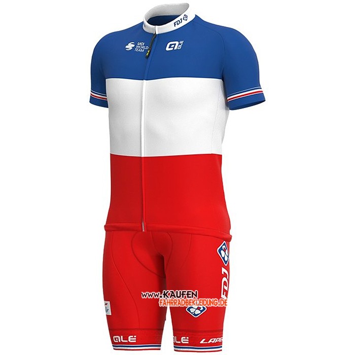 Groupama-FDJ Kurzarmtrikot 2020 und Kurze Tragerhose Campione Frankreich